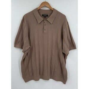 Liverpool Los Angeles Short Sleeve Polo Knit Sweater | Taupe | XXL